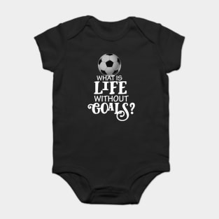 Funny Soccer Design, Scoring Goals For Players And Coaches design Baby Bodysuit